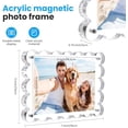 thumbnail image 3 of 3 Pack 4x6 Inch Acrylic Magnetic Picture Frames Double Sided Scalloped Design 10mm+10 Thick Clear Block for Any Room Home or Office (4x6,Clear), 3 of 7