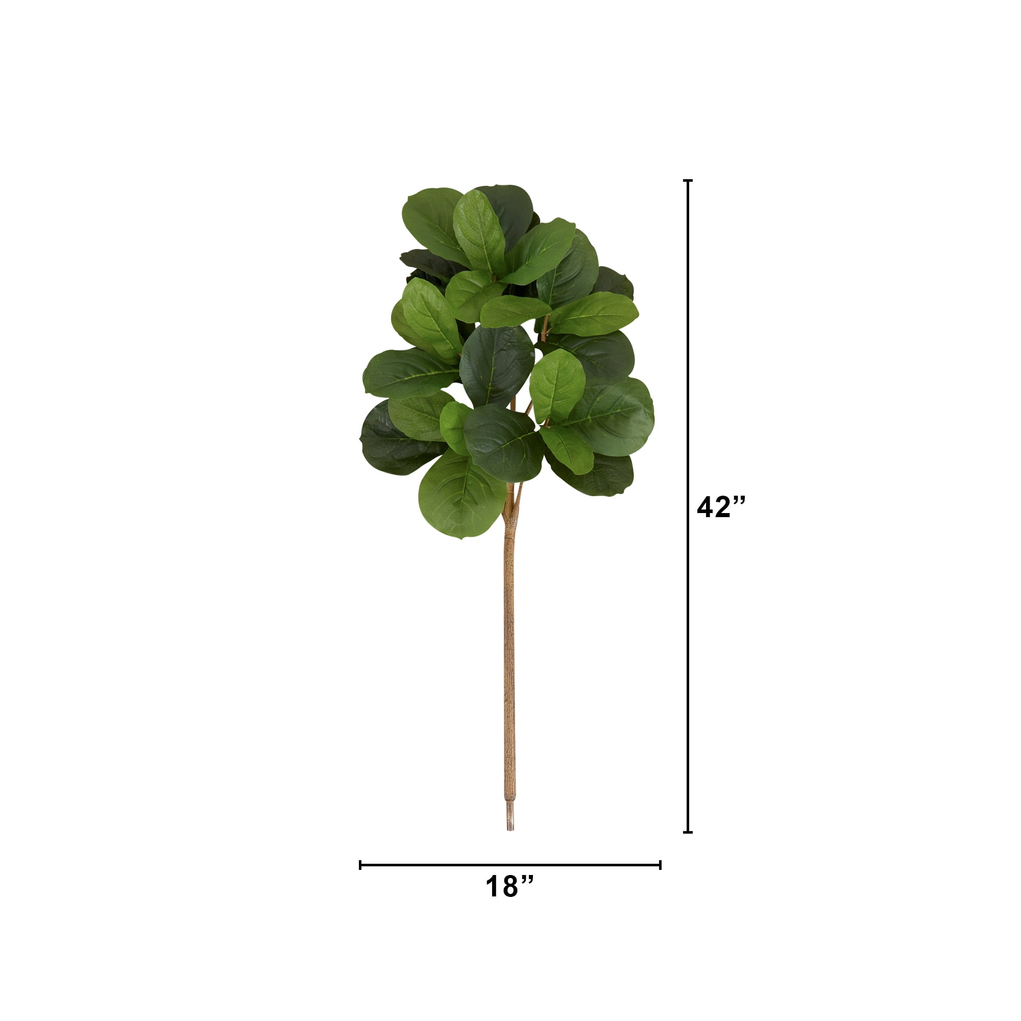 Nearly Natural 3.5ft. Artificial Fiddle Leaf Fig Tree (No Pot), (Set of 3), Green