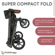 Wadabuggy Premium Pet Stroller, Cart, Pet Caddy, Compact Fold, Large Basket, 2 Drink Holders, Zipper Pocket, Adult, Gray
