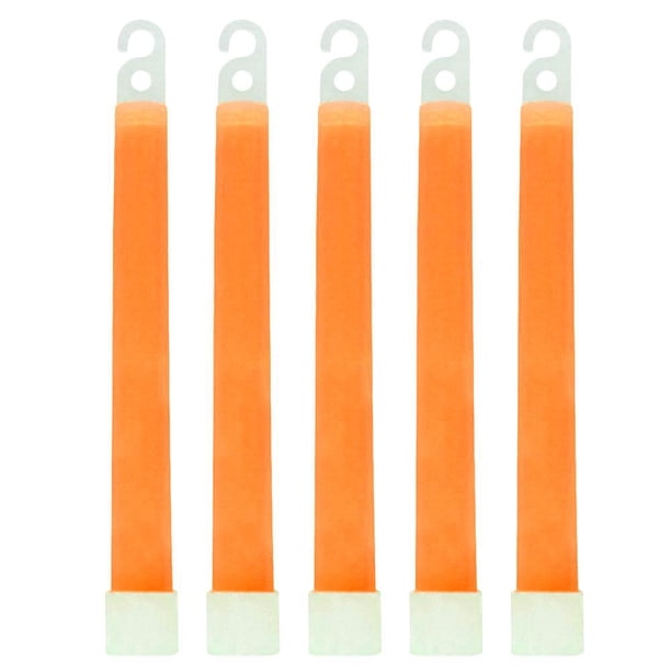 5pcs 6 pulgadas Glow Light Sticks Kit de supervivencia a prueba de agua Equipo de campamento (naranja)