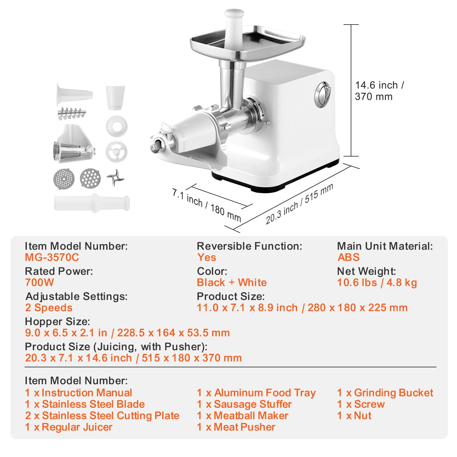 KFFKFF Powered Tomato Sieve, 700W Tomato Condiment Creation Device, 5.5 LBS/Min Culinary Sieve and Condiment Creator, Genuine Copper Engine Food Processor with Inverse Operation