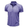 thumbnail image 5 of APEXFWDT Men Short Sleeve Shirt Casual Classic Golf Shirts Summer Collared Button Shirts for Men Sports Golf Tennis T-Shirt，L,Purple, 5 of 6