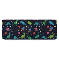 Space Dinosaur Pattern Kitchen Rug Mat,Kitchen Runner Rugs Non Skid Washable,Decorative Kitchen Floor Mats for Kitchen,Sink,Laundry,17"x47.2"