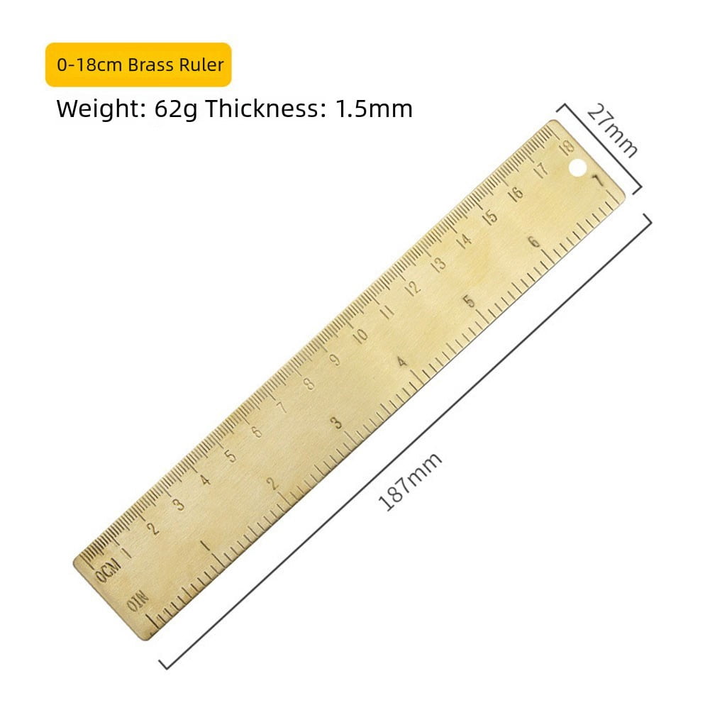 Golden Brass Ruler Stationery Set Isosceles Triangle Protractor for Precision
