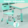 thumbnail image 3 of Patikuin Kids Table and Chairs Set, Height Adjustable Desk with 6 Seats for Ages 2-10, Arts & Crafts Table with Non-Slip Legs for Playing, Drawing, Eating, Studying, Max 300lbs (Mint Green), 3 of 5