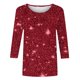 thumbnail image 5 of Tejiojio Women's Sequin Top Round Neck 3/4 Sleeves Sparkly Casual Party Blouse S-2XL, 5 of 5