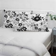 thumbnail image 4 of Vintage Flowers Throw Pillow Cover, Pillowcase Protectors with Zipper, Breathable Decorative Lumbar Pillow Case Cover, Black White Farmhouse Floral Plants Pillow Shams for Couch Sofa 12x20Inch, 4 of 8