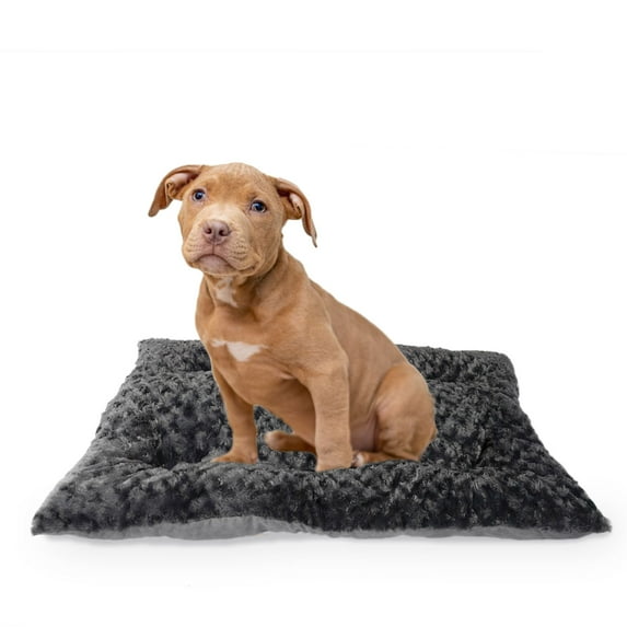 Confote Deluxe Plush Pet Beds Dog Crate Mattress for Large Medium Small Dogs, Machine Wash & Dryer Friendly, Grey S