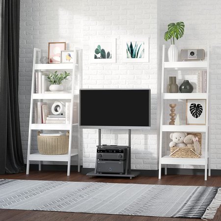 Set of 2, 4 Tier Ladder Shelf Bookcase, Multi-Use Display Rack, Storage ...