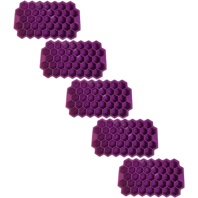 Azafate para bocadillos de hielo Chef Grill SiliBlockPurple 5Pzas Morado Silicona 37Cavidades Grado Alimenticio Flexible