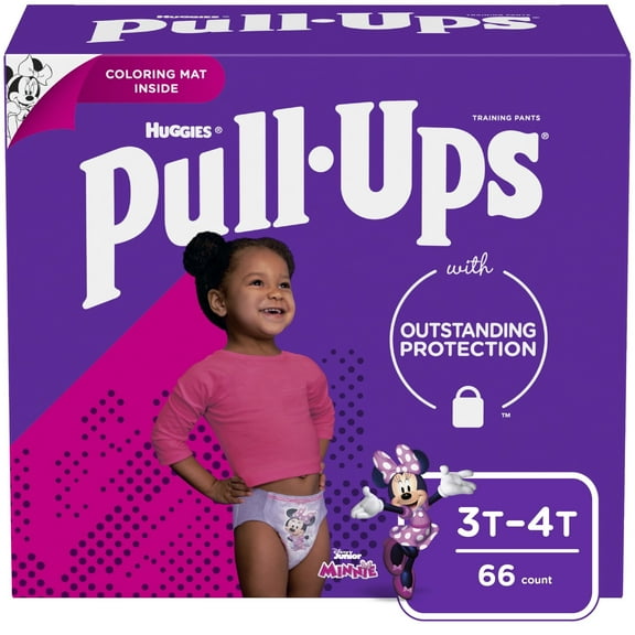 Pull-Ups Girls' Learning Designs Training Pants, Size 3T-4T, 66 Count (Packaging May Vary)