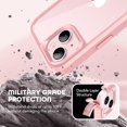 thumbnail image 6 of Compatible with iPhone 15 Plus Case, with Built-in 9H Tempered Glass Screen Protector + 2X Camera Lens Protector, Dustproof Cover Designed Full Body Rugged Shockproof Phone Case 6.7", Pink, 6 of 14