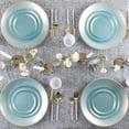 thumbnail image 6 of 6.3″ & 8.6″ Edge Collection Teal Pearl Plastic Plates Combo Set, 24-Piece Elegant Disposable Dinnerware for 12 Servings, Party & Event Use, 6 of 6