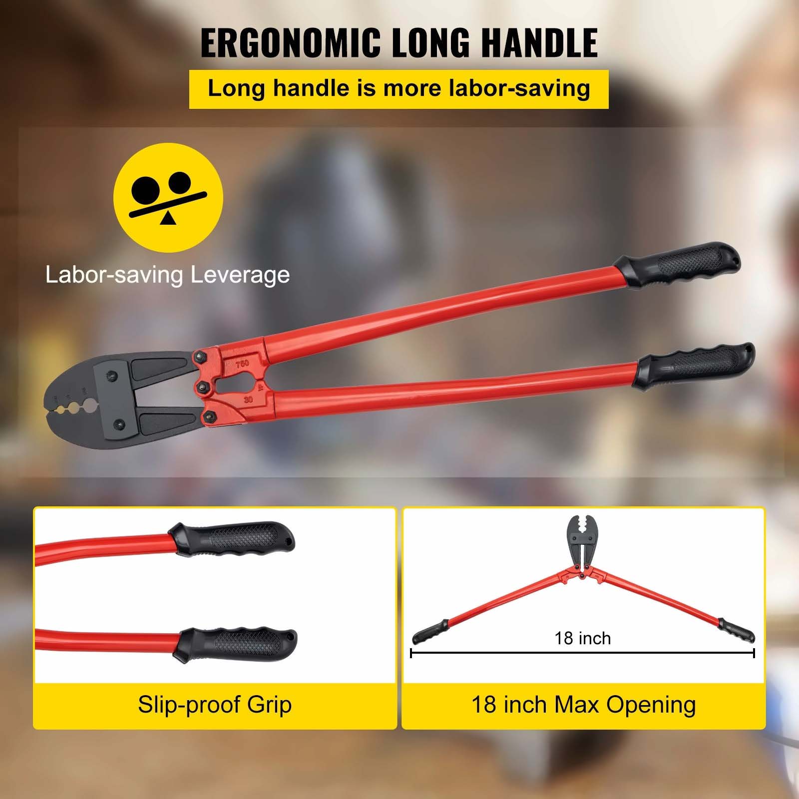 30" Hand Swager, Wire Rope Crimping Tool for 5/32", 1/4", 5/16" Cable, Alloy Steel Construction, Labor-Saving Handle, Ideal for Construction & Maintenance