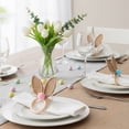 thumbnail image 5 of THLKIF Easter Bunny Napkin Rings, Golden Rabbit Ear Napkin Rings Holder Metal Round Serviette Rings Cute Easter Napkin Buckle Dining Table Decoration for Easter Dinner Weddings Party, 5 of 6