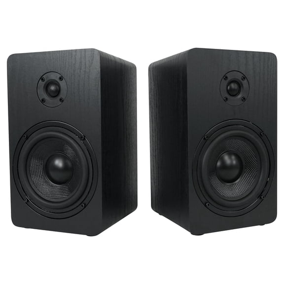 Pair Rockville RockShelf 58B 360w Black 5.25" Home Theater Bookshelf Speakers/8 Ohm