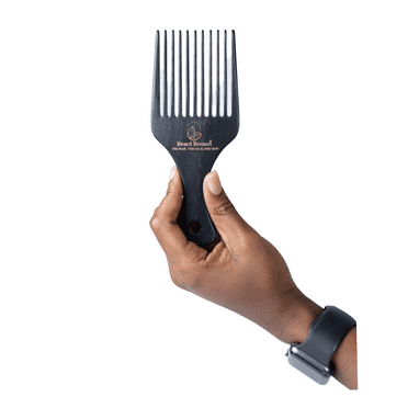 BeardBonnets Wooden Beard Pick   Hair Detangle Comb for Women and Men - Natural Anti Static Natural Wood for Detangling and Styling Wet or Dry Curly, Coarse, Thick, Wavy, or Straight Hair