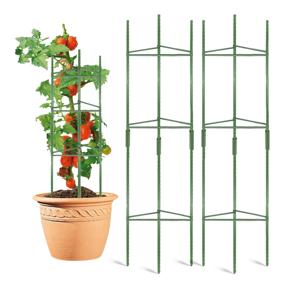 Details about   2 Pack Tomato Cages Stands 24” Plant Support Garden Trellis Tomatoes Rings 