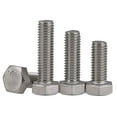 thumbnail image 1 of M12-1.75 x 70mm Hex Head Cap Screws, Stainless Steel A2, Plain Finish (Quantity: 150 pcs) - Coarse Thread Metric, Fully Threaded, 70mm Metric, Thread M12 Metric, 1 of 1