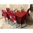 thumbnail image 2 of Set of 6 Dining Chair Covers, Stretch Spandex Dining Room Protector Slipcovers (Style 49, Red), 2 of 6