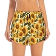 thumbnail image 2 of Gukieu Romantic Elegant Sunflower Print Women's Sports Shorts with Drawstring Elastic Waistband for Running, Yoga, Fitness-Medium, 2 of 7