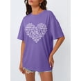 thumbnail image 2 of SUNBS Oversized Graphic Tees for Women - Love Heart Casual T Shirts for Women Round Neck Tops, 2 of 8