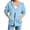 Light Blue, variant on ShomPort Casual Jackets for Women Drawstring 3/4 Sleeve Sweatshirts with Pockets Elastic Cuff Zip up Hoodies