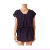 Anne Cole Crochet V-Neck Tunic Cover-up (Navy, M)