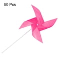 thumbnail image 3 of 50pcs 17 x 11 Molinos de Viento para el Jardín con 4 Hojas Molinillos de Viento a Prueba de Viento y Impermeables con Estacas para Decoración de Patio Color Rosa, 3 of 6