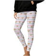 thumbnail image 2 of Gamivast Yoga Pants Women High Waist Stretch Casual Soft Bottoms Striped Pull on Tummy Control Graphic Leggings Trendy Ankle Length Funny Christmas Leggings, 2 of 6