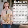 thumbnail image 7 of Uorisanigo Quarter Zip Pullover Sweatshirts for Teen Girls, Casual White Western Horse Long Sleeve Pullover Crop Tops, Fashion Fall Winter Clothes Drop Shoulder Workout Shirts Top, 7 of 7
