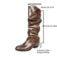 thumbnail image 4 of Miqool Women's Knee High Boots Slip On Pointed Toe Folded Block Heel Boots Comfortable Party Date Dress Boots, 4 of 9