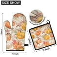 thumbnail image 6 of Fall Pumpkins and Birds Pattern Kitchen Oven Mitt and Pot Holder Sets 2 Pcs for Baking, Cooking and Grilling, Heat Resistant Up To 392 °F, 6 of 7