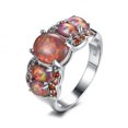 thumbnail image 1 of Minnieouse Anillo gran piedra ovalada moda encanto joyería dedo accesorios Iris piedra de nacimiento mujeres boda compromiso propuesta Accesorios de disfraces Naranja 9 # Minnieouse AP014923-11, 1 of 6