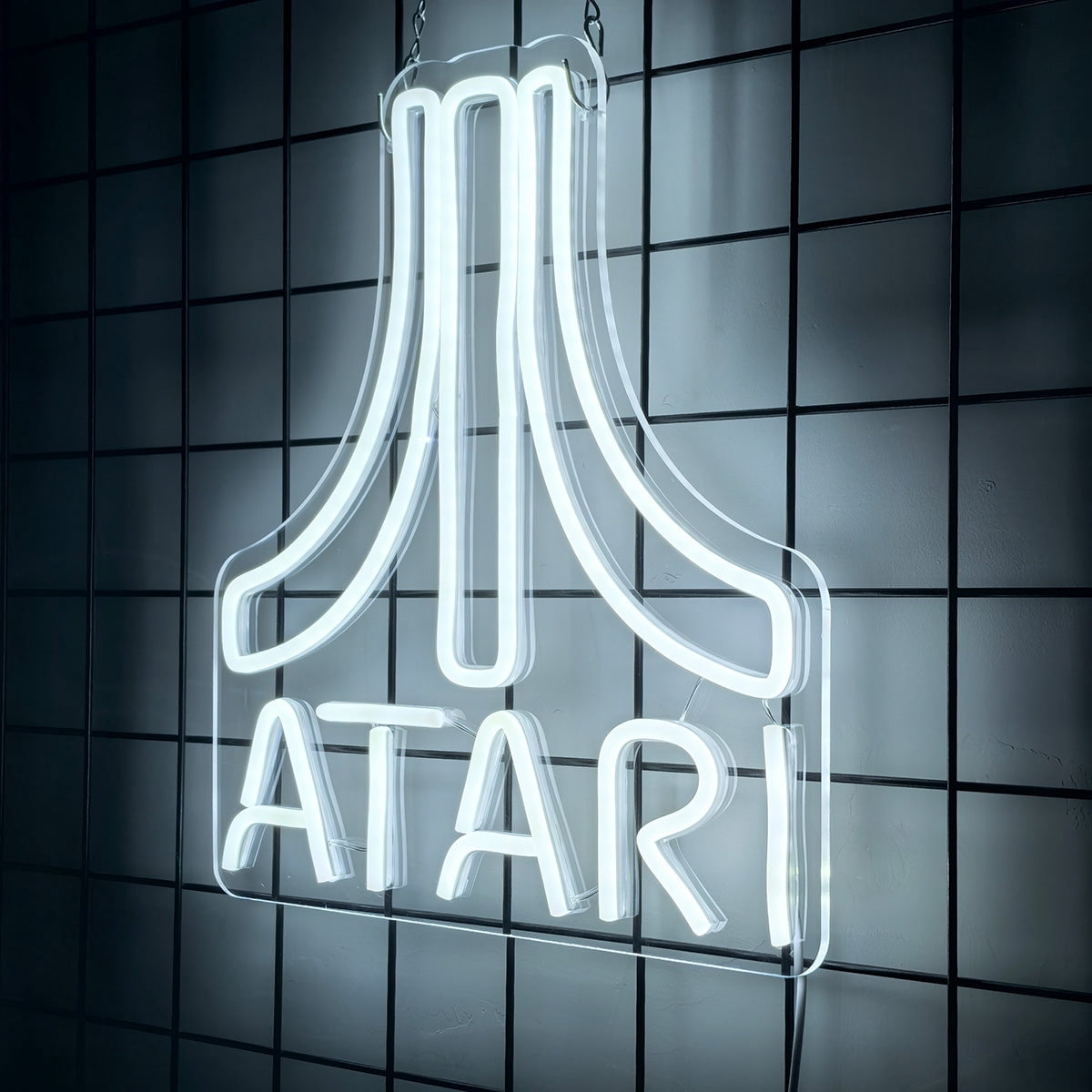 Atari Neon LED Sign, Officially Licensed, Gaming Light - White (12" x 13")