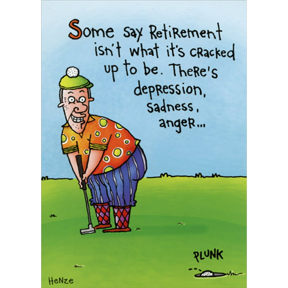 Oatmeal Studios Retired Man Golfing Funny / Humorous Retirement Card