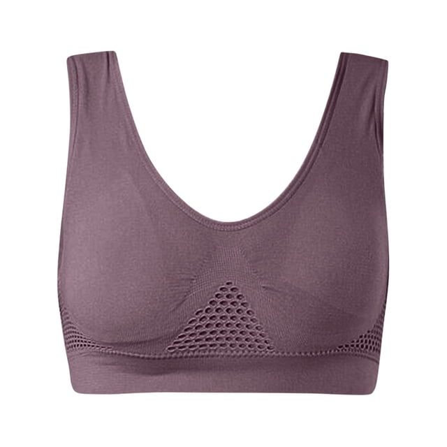 Gibobby Sujetador deportivo para mujer, acolchado, sin costuras, sin aros, transpirable, para yoga, entrenamiento, correr Brasieres para mujer(Café,G)
