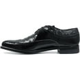 thumbnail image 4 of Stacy Adams Mens Dayton Black shoes Wing Tip Ostrich print Shiny Dressy 00375-01, 4 of 7