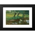 thumbnail image 2 of Pietro Fragiacomo 18x13 Black Modern Framed Museum Art Print Titled - A Quiet Pond (1902), 2 of 5