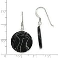 thumbnail image 4 of Auriga Fine Jewelry 925 Sterling Silver Black Agate Disc Dangle Earrings for Women(L-41mm, W- 20mm), 4 of 4