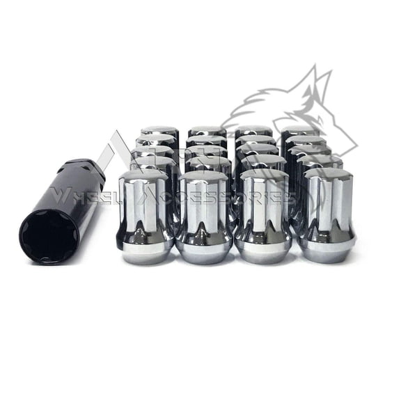 20 Chrome Short Spline Lug Nuts 14x1.5 For 2010  Up Chevy Camaro SS ZL1 LT  Key