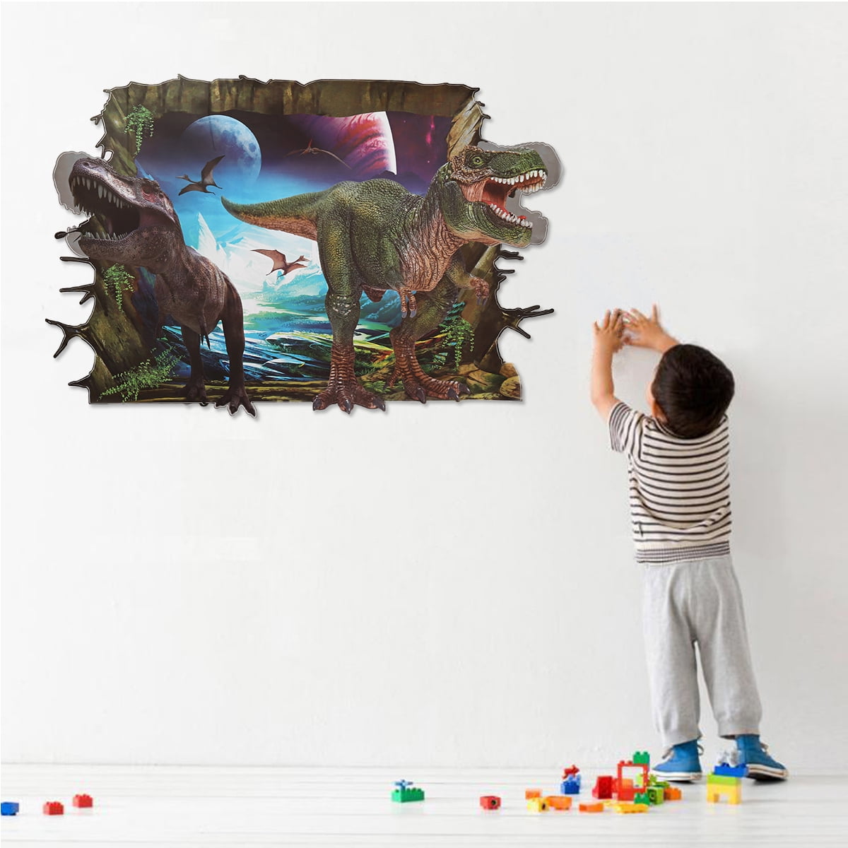 Dinosaur Park Wall Sticker 3D Decal Wallpaper Mural Art Decor Children Room Home 