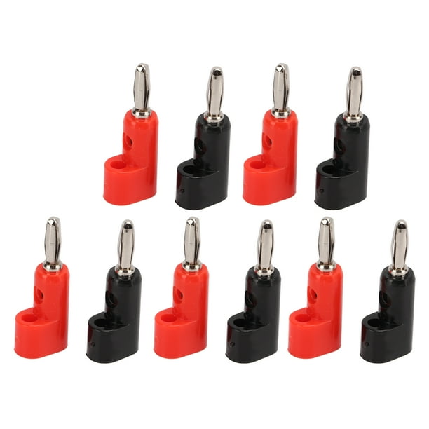 Banana Plug Connectors10Pack 4mm Red/Black Banana Plugs Fully Insulated Banana Socket Connectors