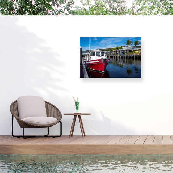 Robert Michaud 'Dockside Restaurant Stuart 1' Outdoor All-Weather Wall Decor
