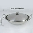 thumbnail image 2 of LPSSTORE 9 or 10 or 11 Inch Heavy Duty Stainless Steel Wok with Lid Stir Fry Pan for 304 Stainless Steel Cooking Pot with Lid Double Handles for Kitchen and Outdoor Camping, 2 of 6