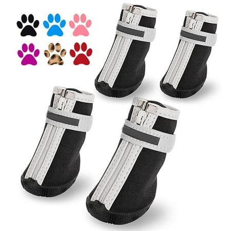 Dog Shoes for Small Dogs  Puppy Dog Boots & Paw Protectors for Winter Snowy Day  Summer Hot Pavement  Waterproof in Rainy Weather  Outdoor Walking  Indoor Hardfloors Skid-Resistant Sole Black 2