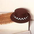 thumbnail image 2 of Txlixc Fedora para niños con correas a cuadros Txlixc moda, 2 of 4