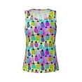 thumbnail image 4 of Lsque Graffiti Pineapples Printed Workout Tank Tops for Women, Athletic Sports Tank Tops, Compression Sleeveless Dry Fit Shirts,Sleeveless Yoga Shirt-, 4 of 9