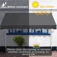 thumbnail image 7 of Yaheetech Manual Retractable Awning with Adjustable Height, Dark Gray, 7 of 7