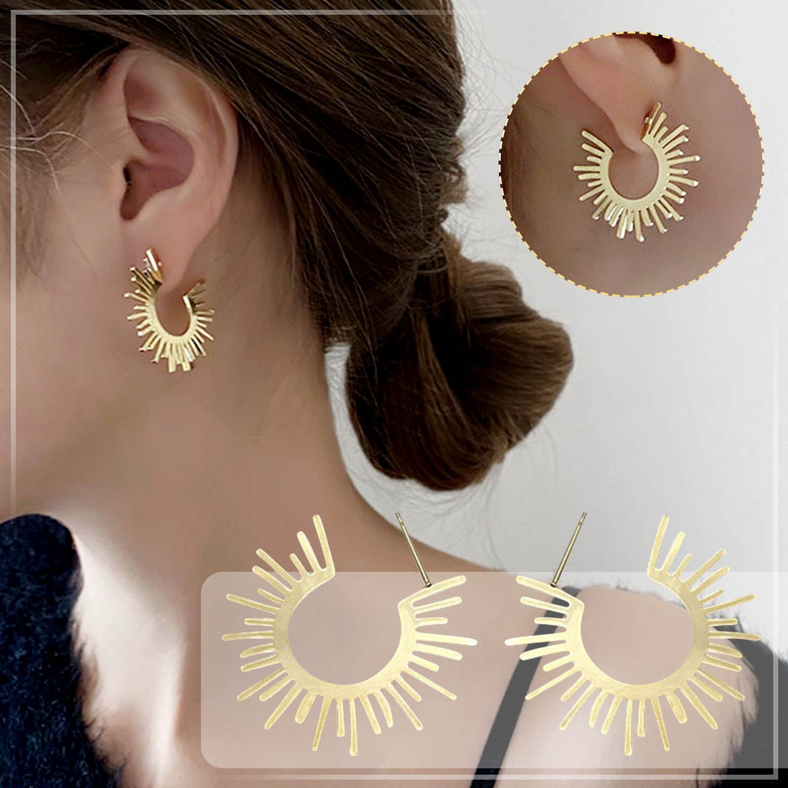 unusual gold stud earrings